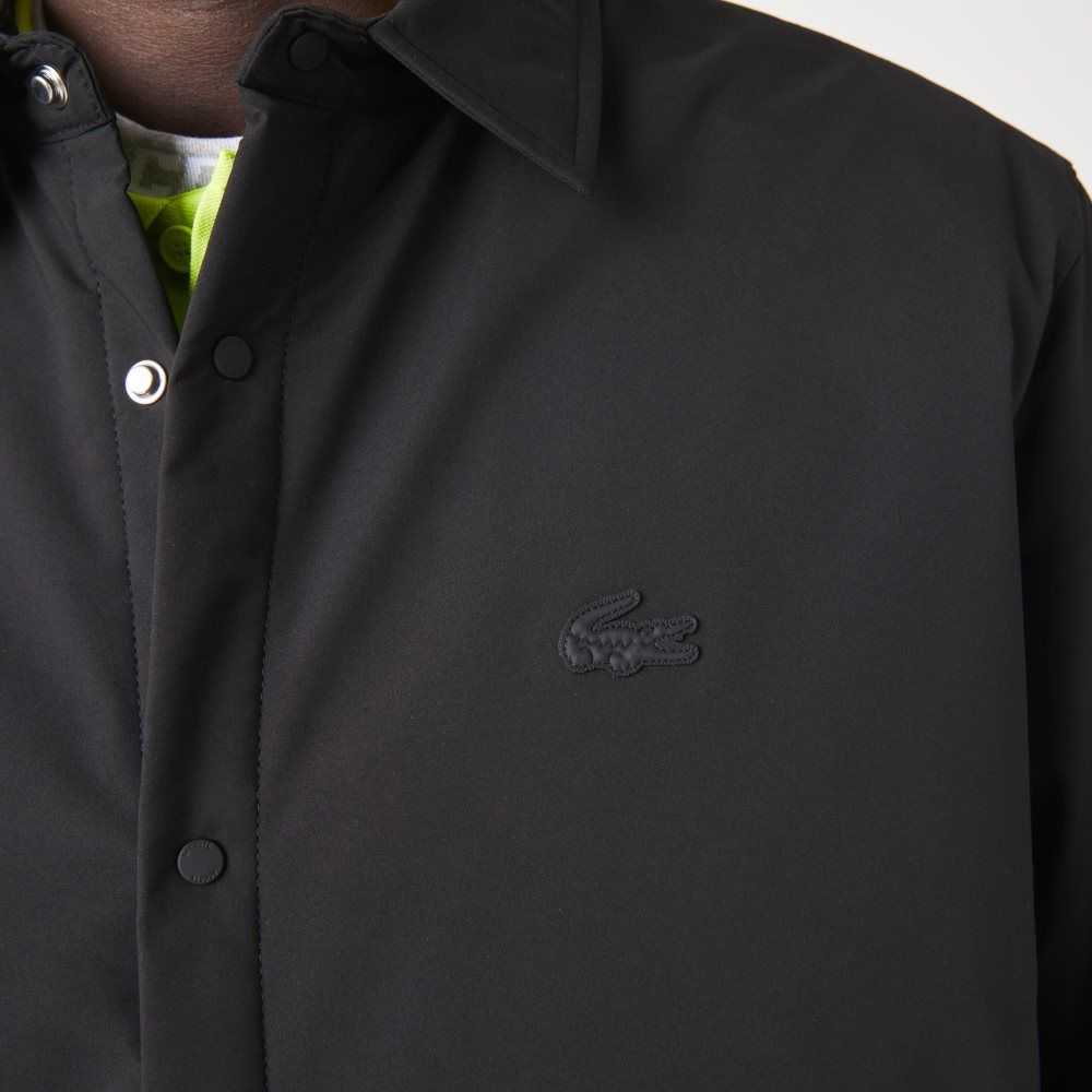 Lacoste Water-Resistant Overshirt Black | LEHS-86251