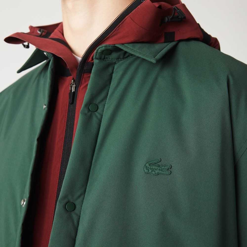 Lacoste Water-Resistant Overshirt Green | XMYI-59671