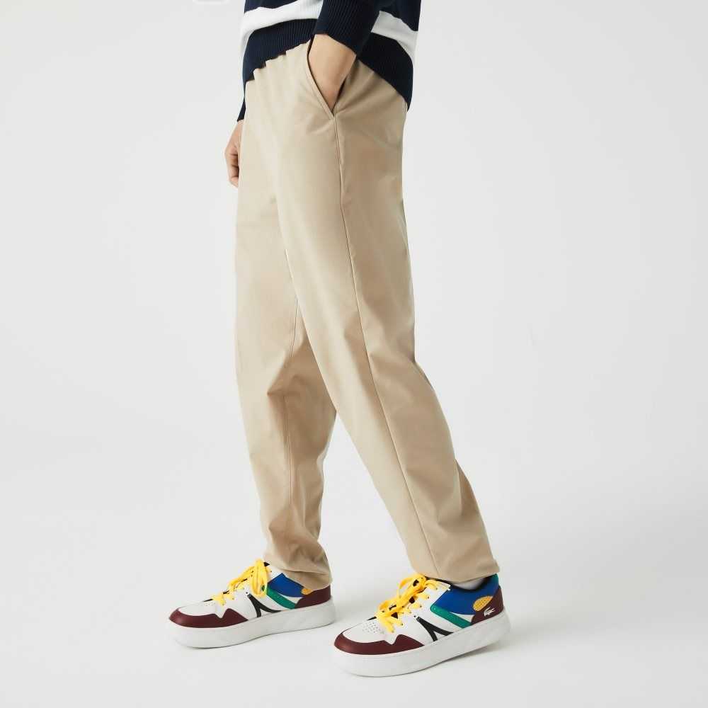 Lacoste Water-Resistant Tracksuit Pants Beige | EVNI-31624