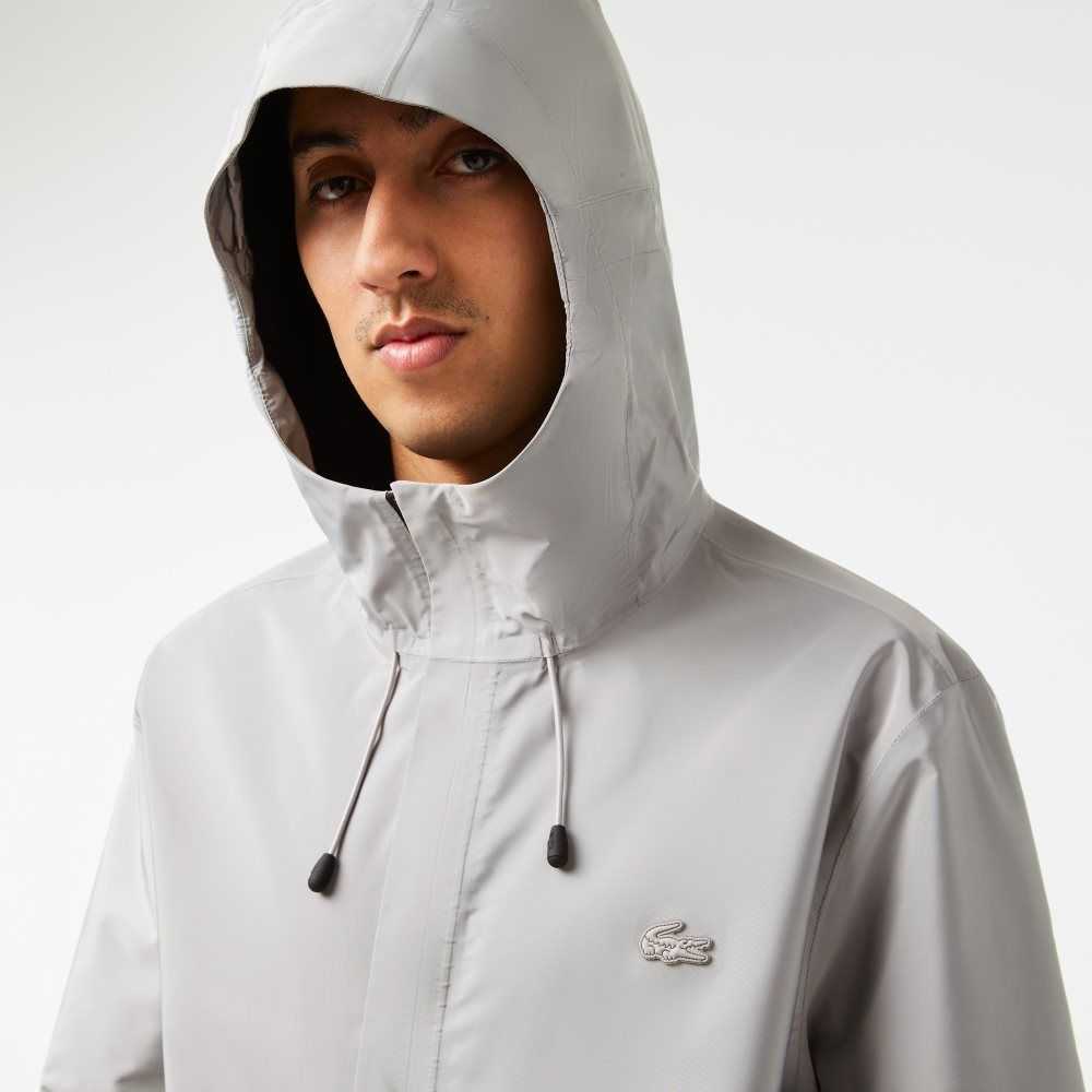 Lacoste Waterproof Short Track Jacket Grey | SQOJ-30794