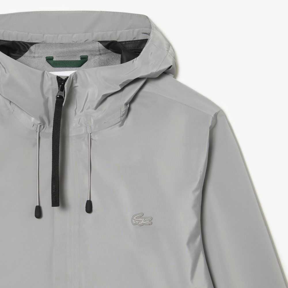 Lacoste Waterproof Short Track Jacket Grey | SQOJ-30794
