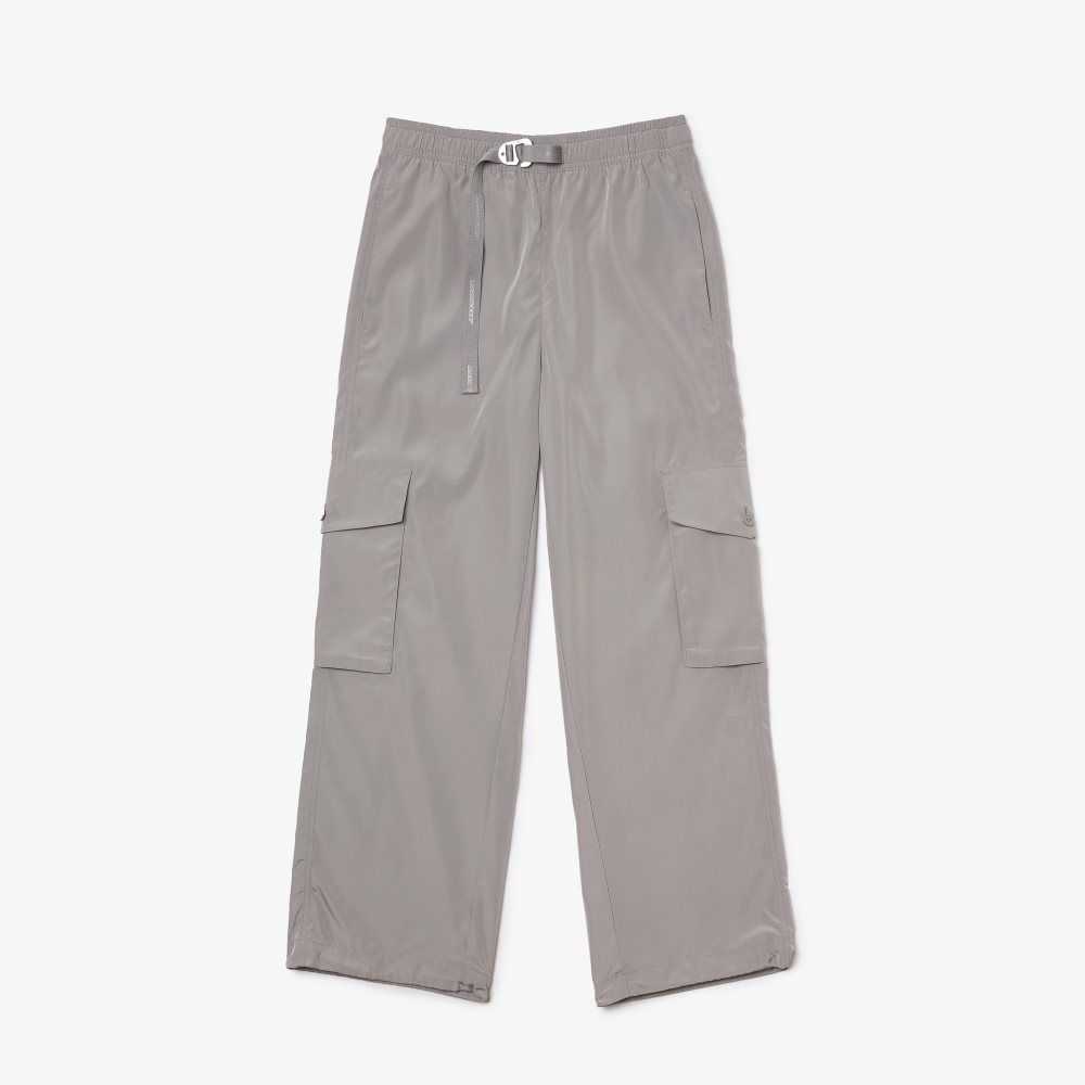 Lacoste Wide Leg Cargo Pants Grey | LCUX-16347