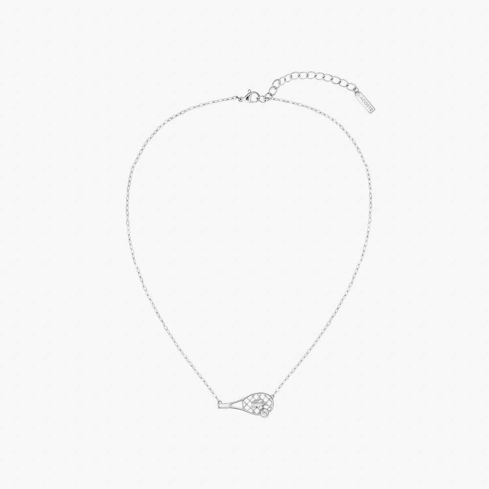 Lacoste Winna Necklace Silver And Crystals | YNDF-92768
