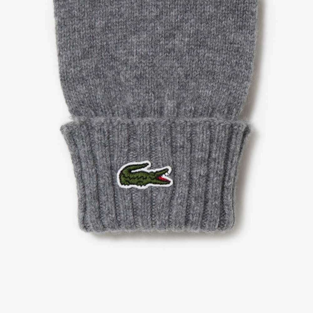 Lacoste Wool Jersey Gloves Grey Chine | BADL-25934