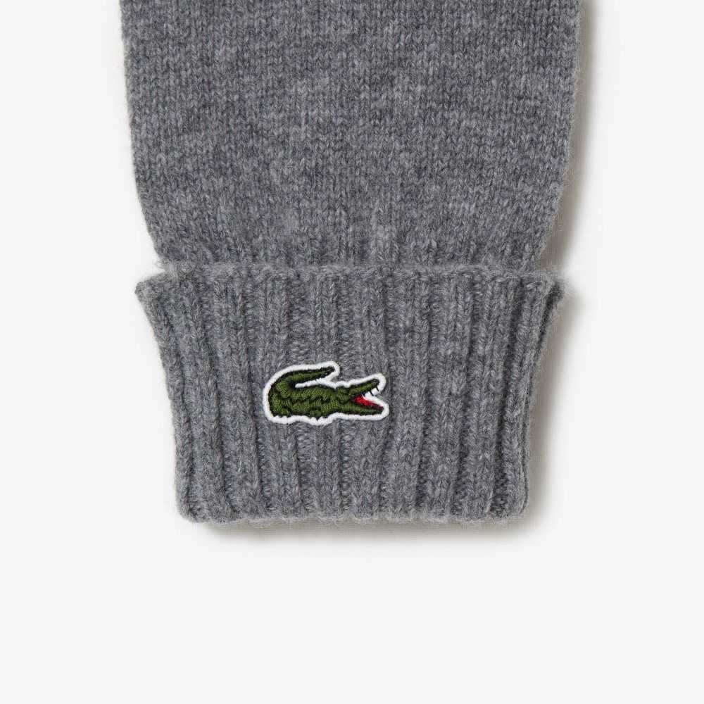 Lacoste Wool Jersey Gloves Grey Chine | VHTU-59427