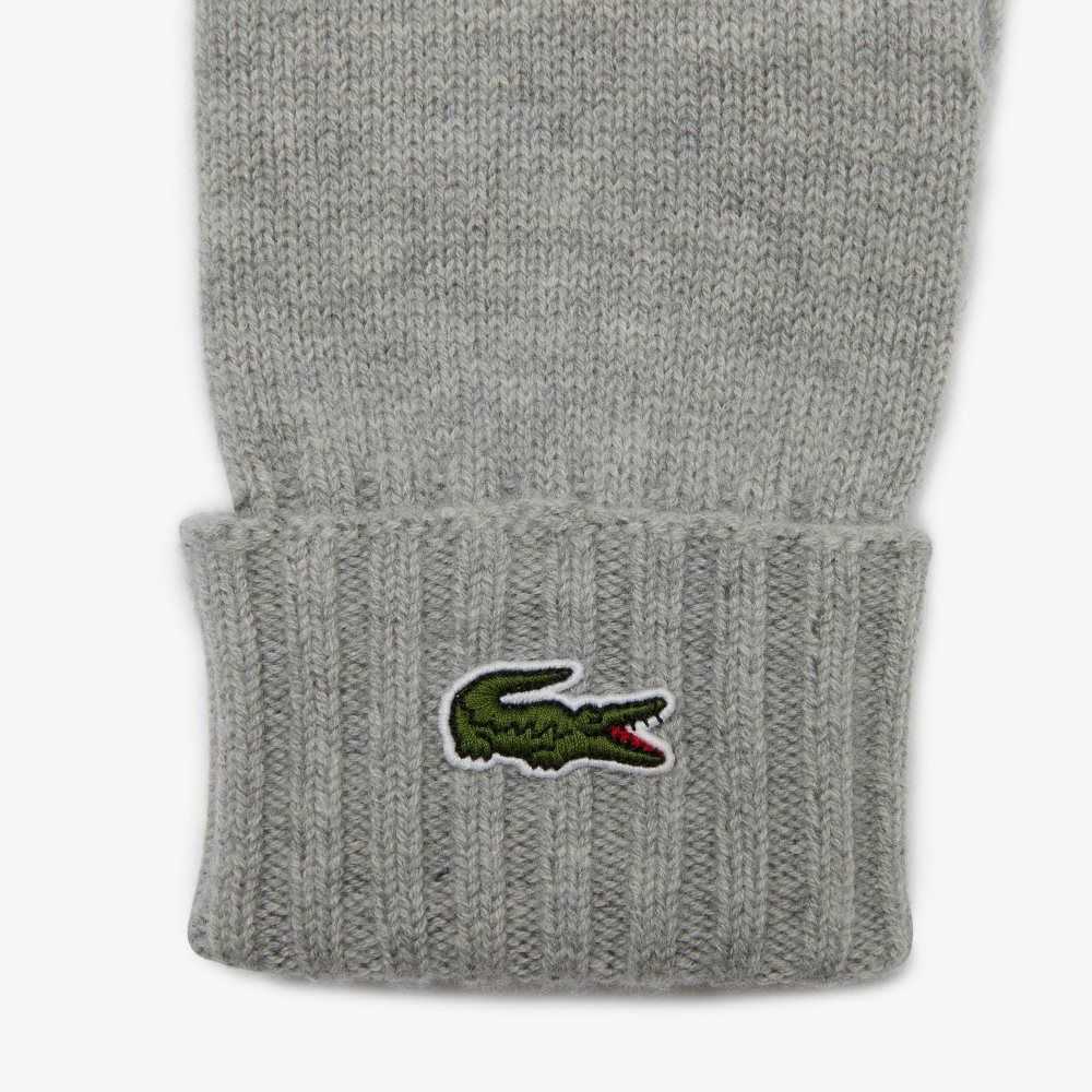 Lacoste Wool Jersey Gloves Grey Chine | VHTU-59427