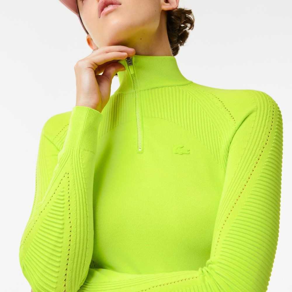 Lacoste Zip Neck Sweater Yellow | VKXG-09743