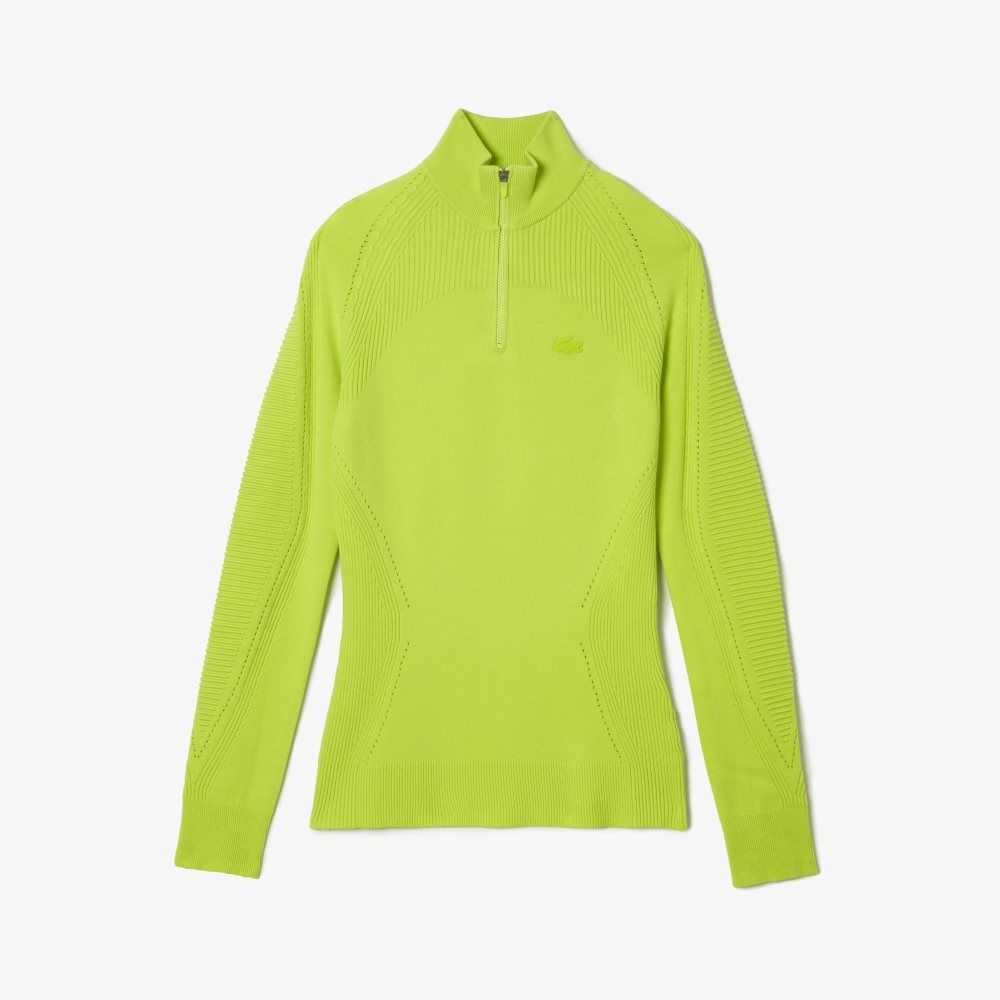 Lacoste Zip Neck Sweater Yellow | VKXG-09743