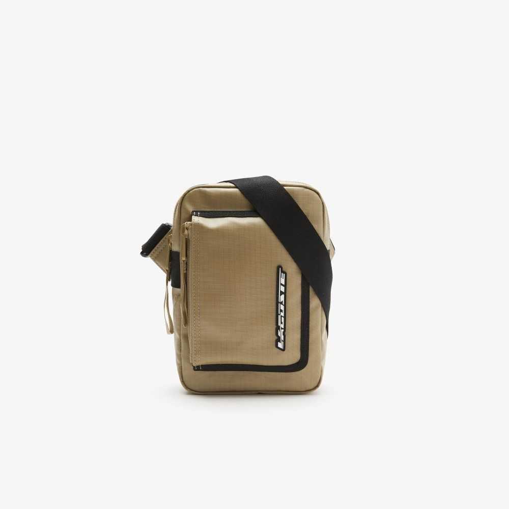 Lacoste Zipped Contrast Detail Satchel Lion Noir | PUZV-86302