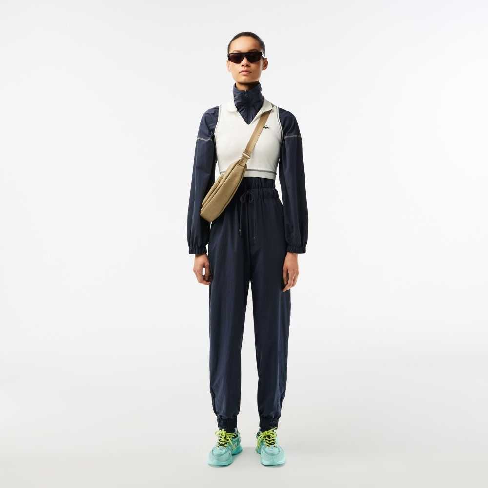 Lacoste Zipped Nylon Jumpsuit Blue | HMSD-06423