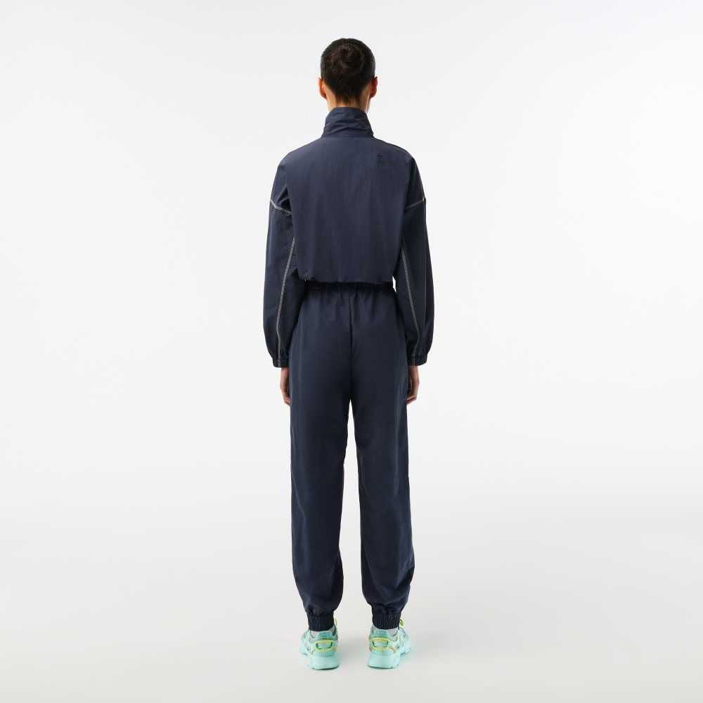 Lacoste Zipped Nylon Jumpsuit Blue | HMSD-06423