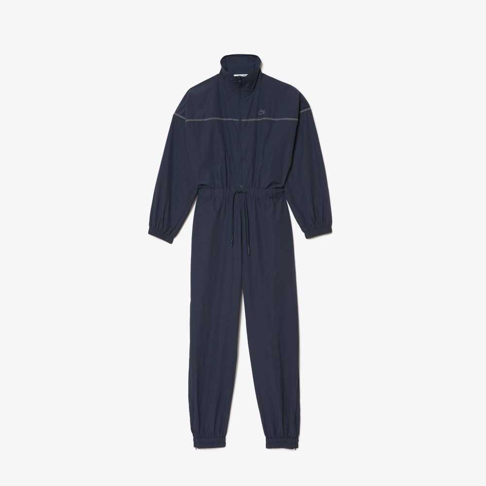 Lacoste Zipped Nylon Jumpsuit Blue | HMSD-06423