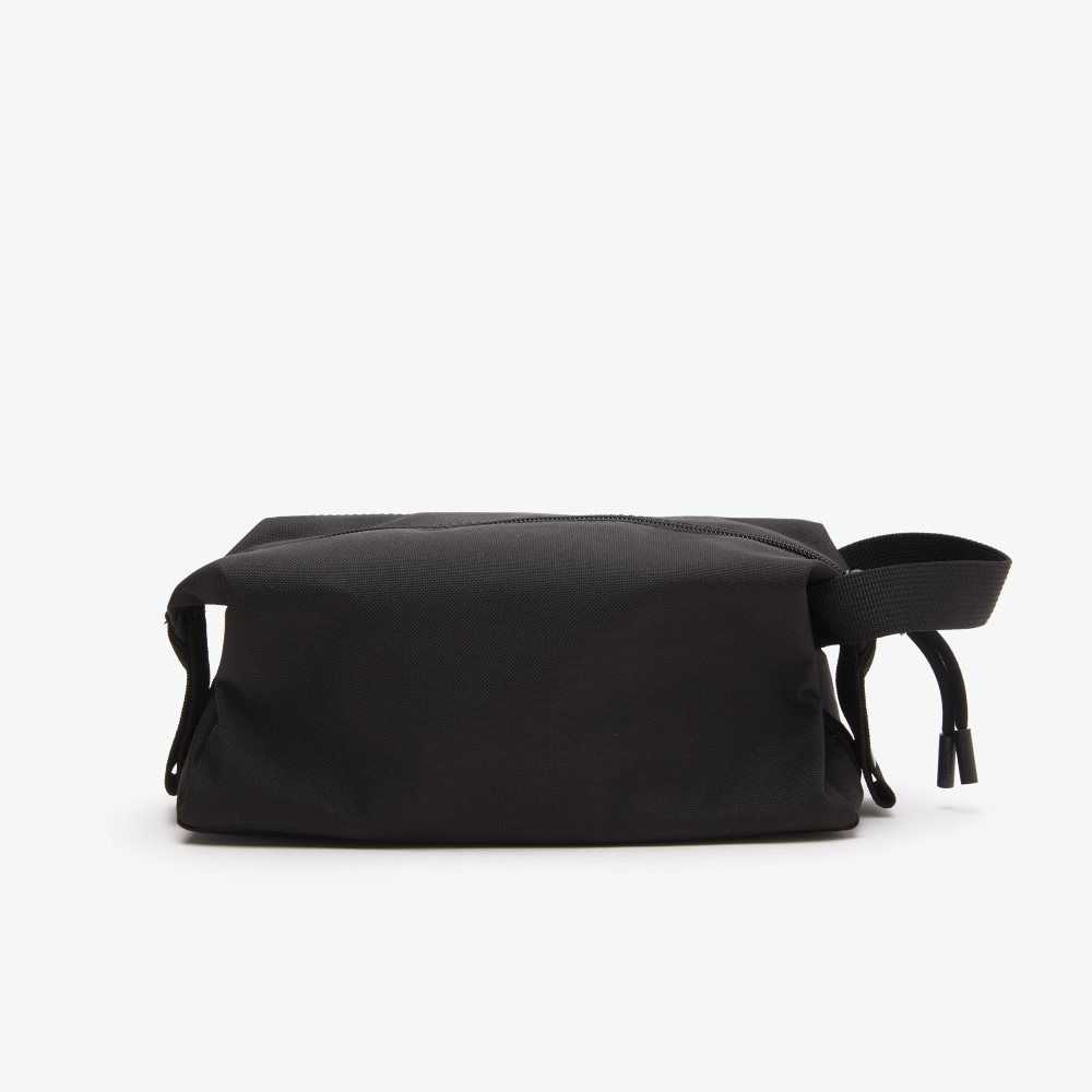 Lacoste Zippered Toiletry Bag Black | CFBK-16329