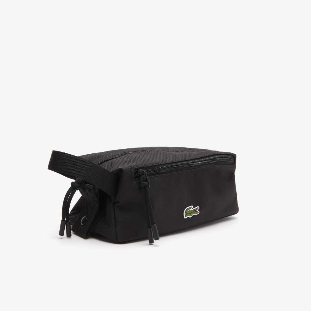 Lacoste Zippered Toiletry Bag Black | CFBK-16329