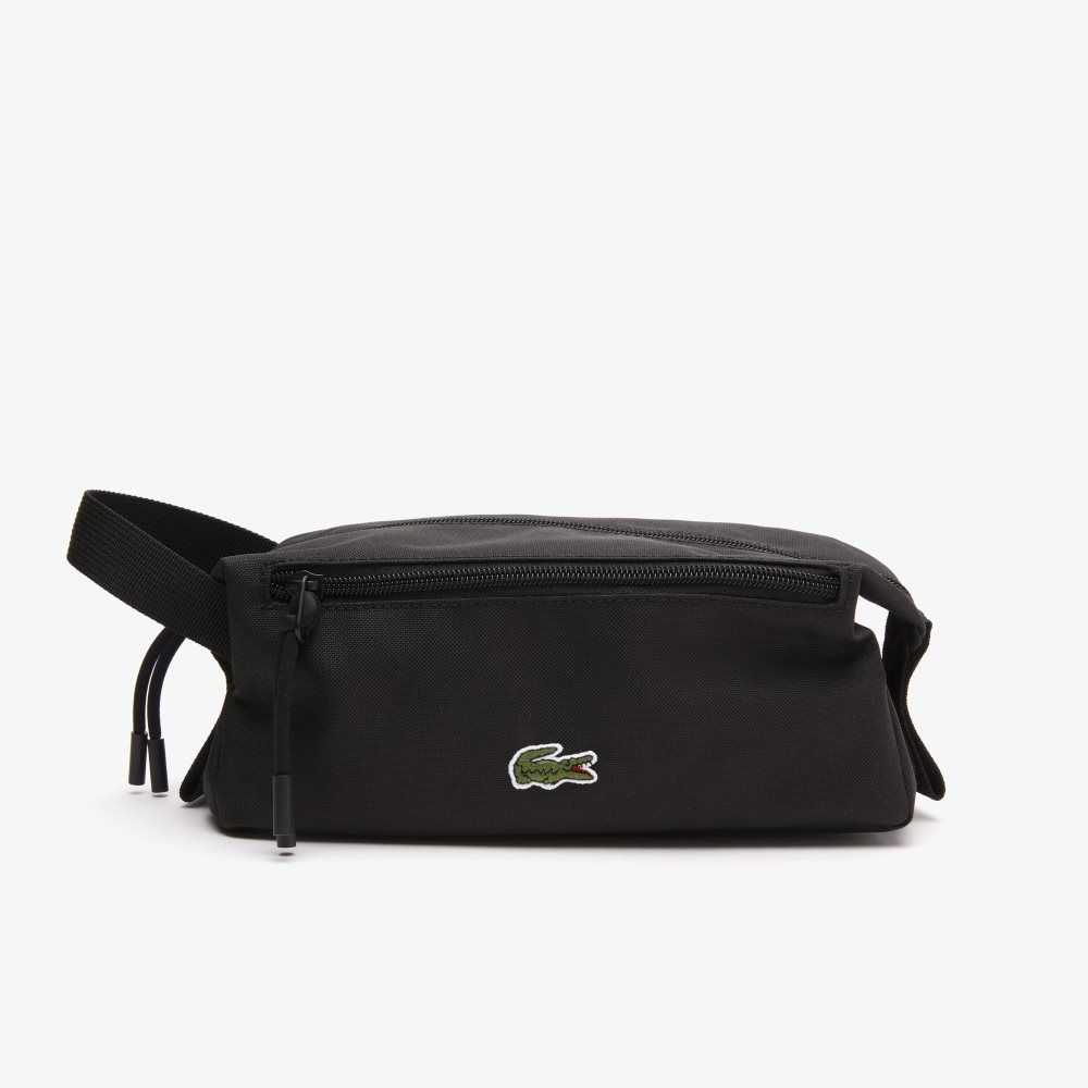Lacoste Zippered Toiletry Bag Black | YNQP-35872