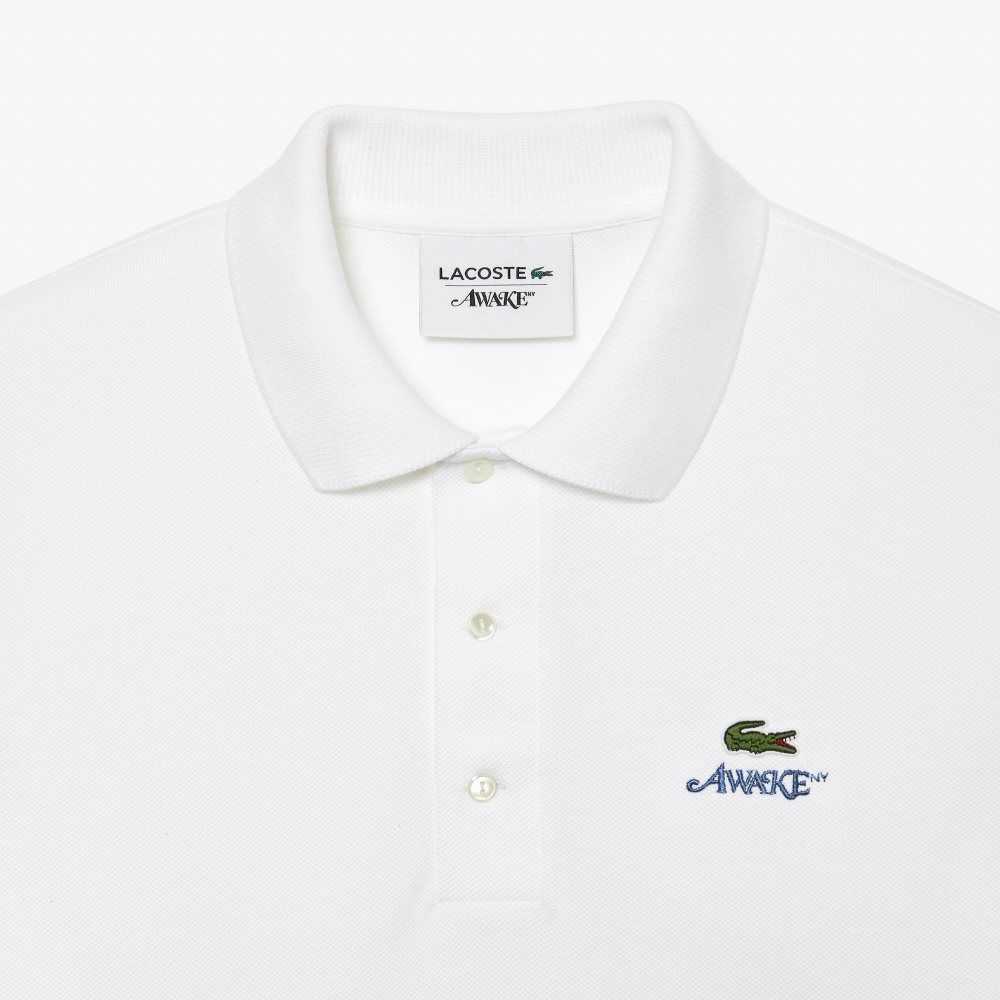 Lacoste x AWAKE NY Color-block Cotton Pique Polo White | FVDN-43578