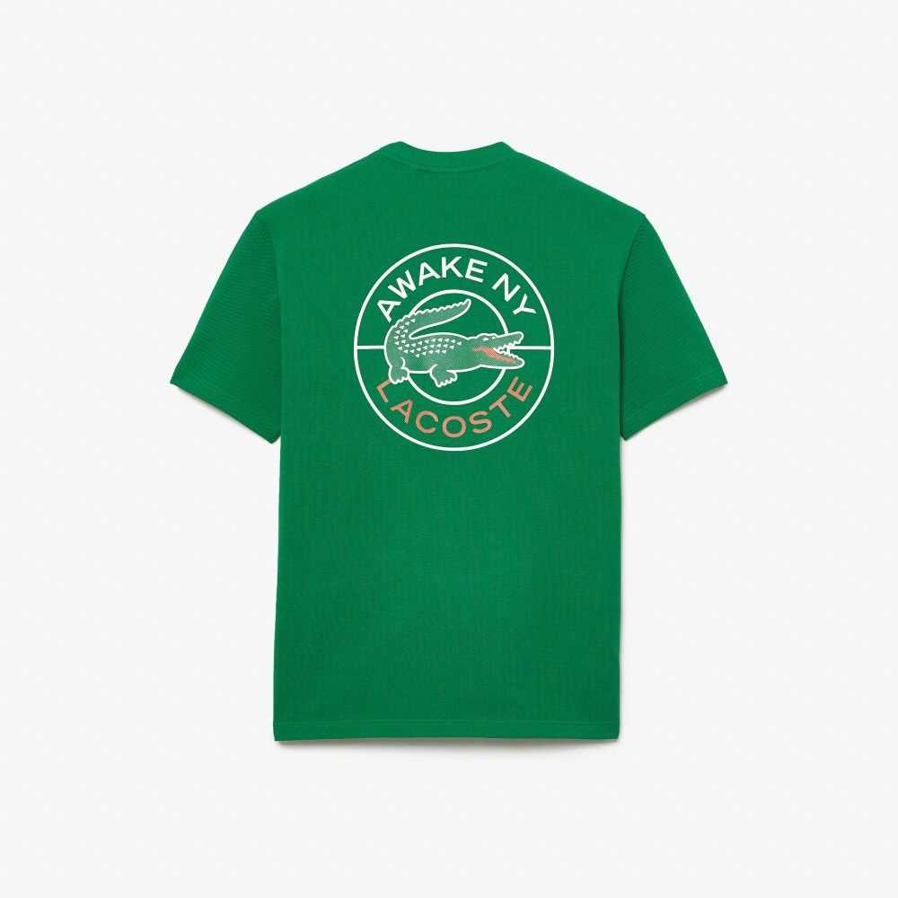 Lacoste x AWAKE NY Logo Cotton Pique T-shirt Green | MXAR-72045