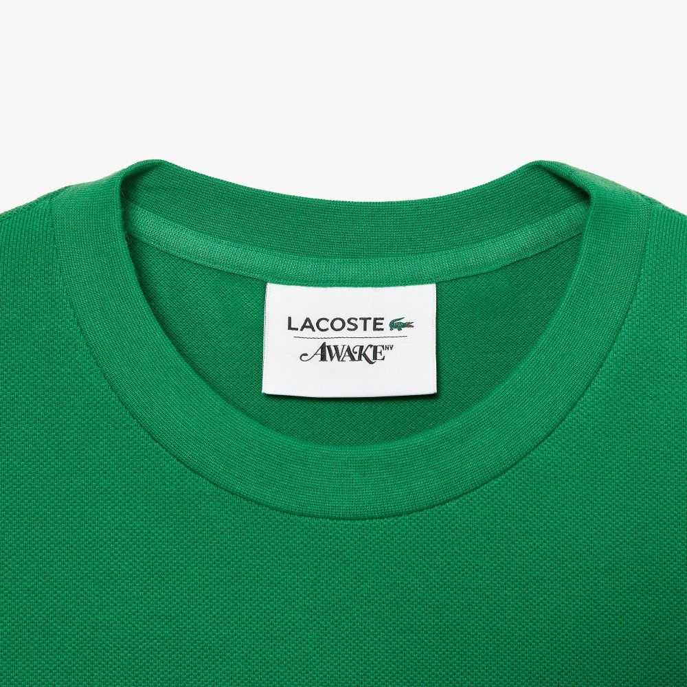 Lacoste x AWAKE NY Logo Cotton Pique T-shirt Green | MXAR-72045