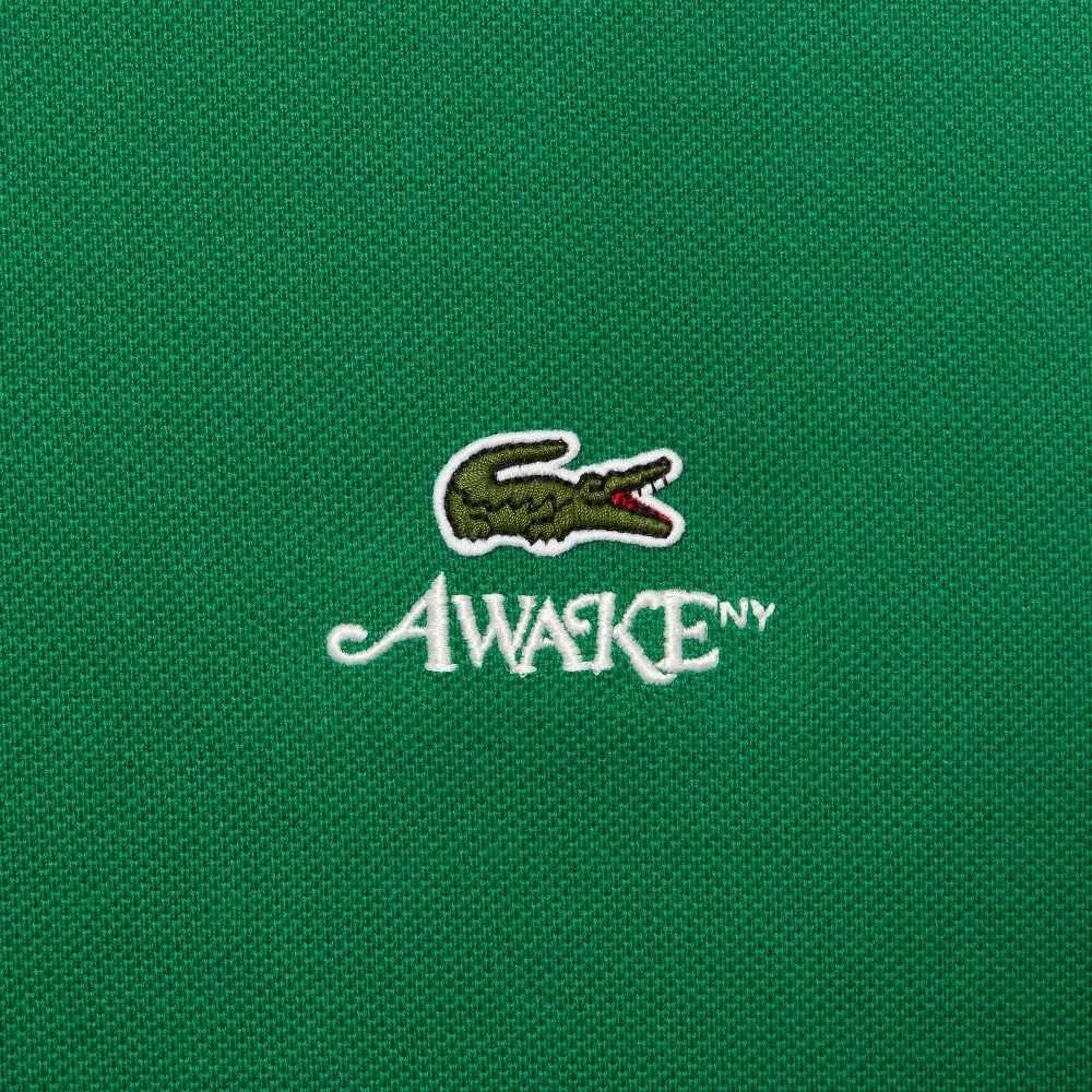 Lacoste x AWAKE NY Logo Cotton Pique T-shirt Green | MXAR-72045