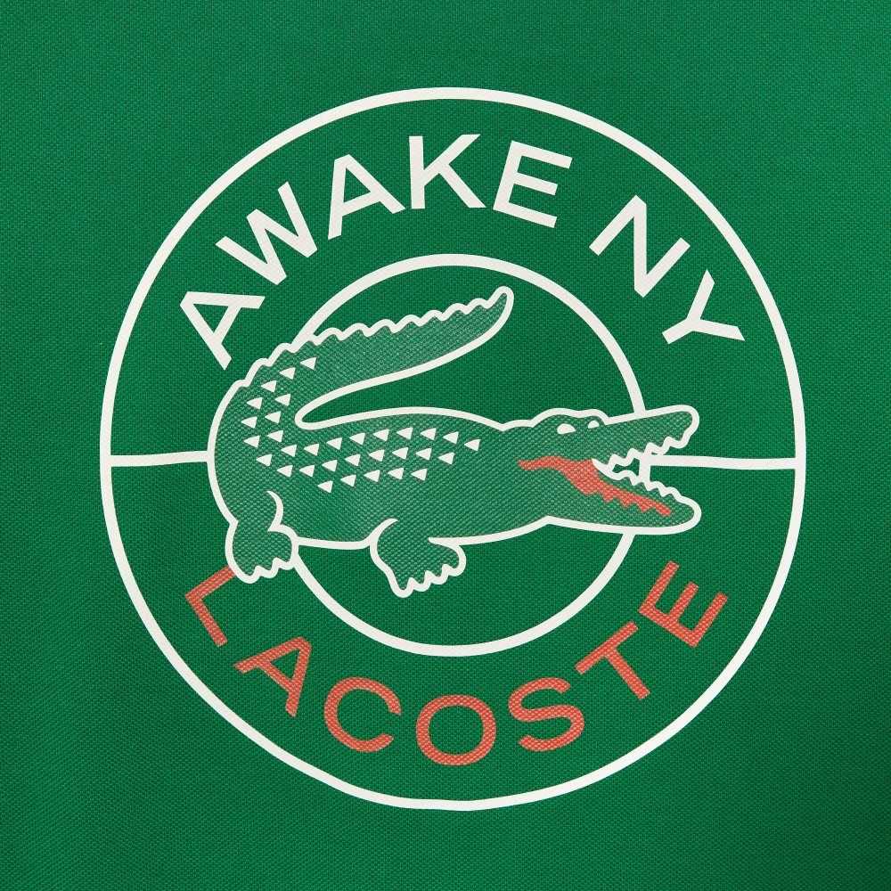 Lacoste x AWAKE NY Logo Cotton Pique T-shirt Green | MXAR-72045