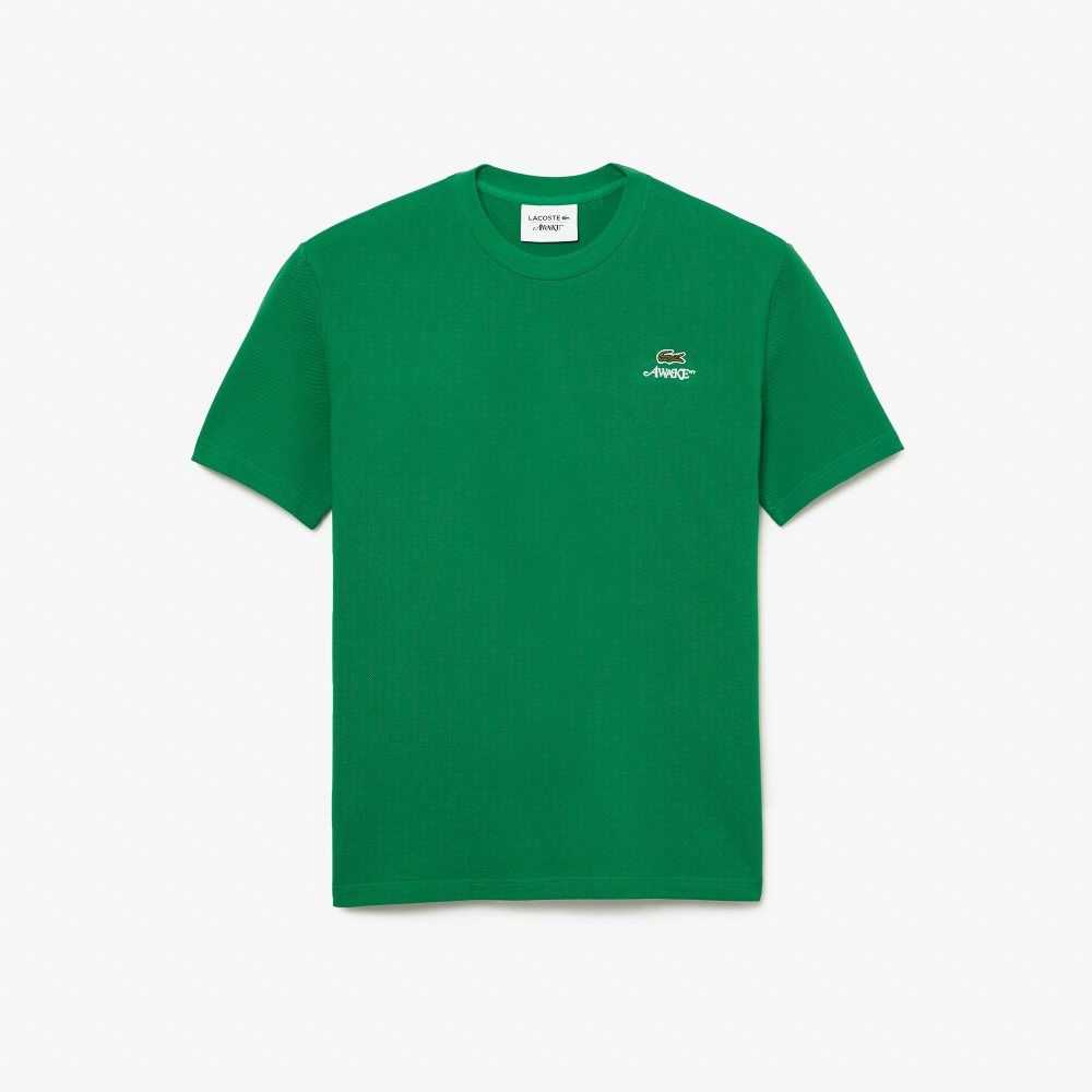 Lacoste x AWAKE NY Logo Cotton Pique T-shirt Green | MXAR-72045