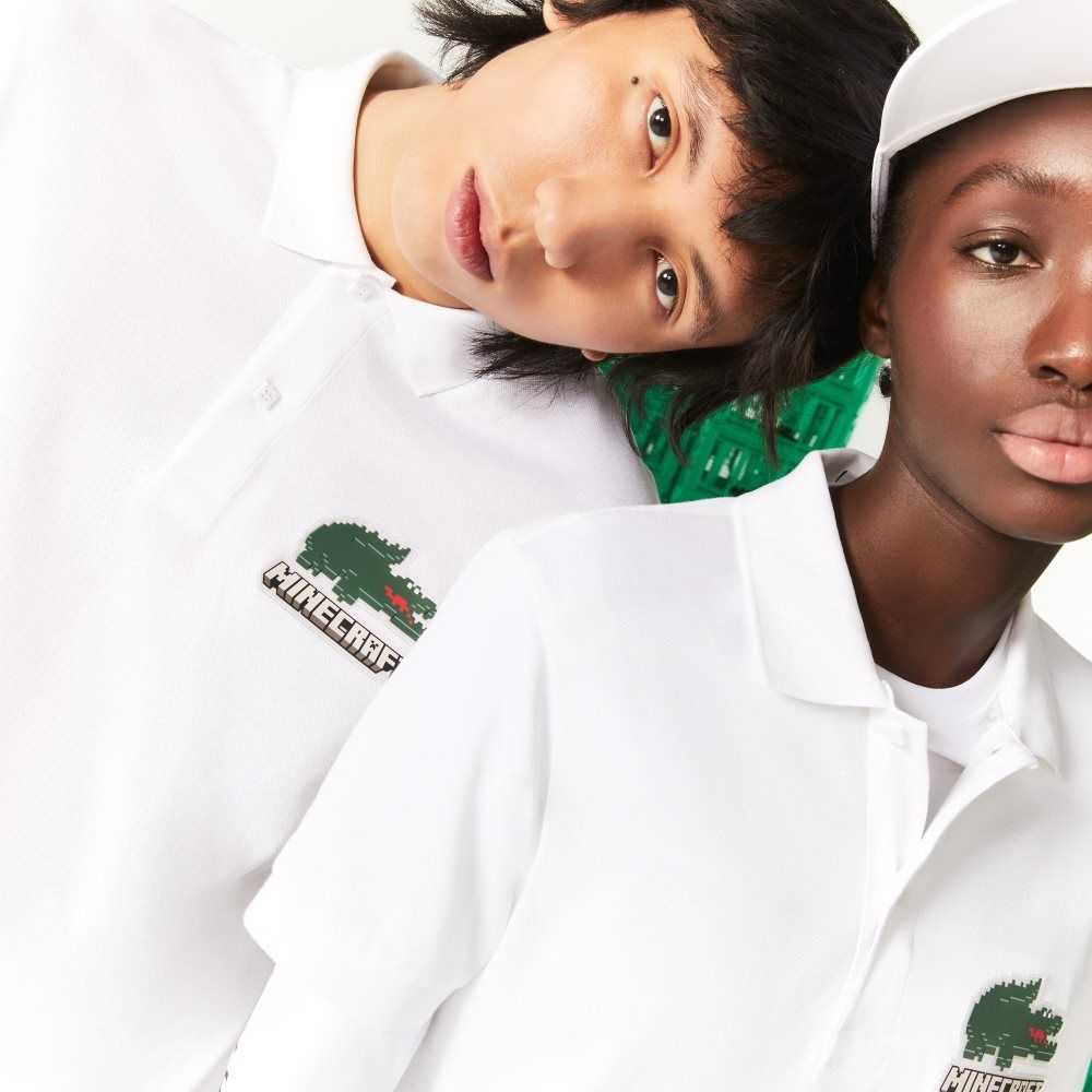 Lacoste x Minecraft Classic Fit Organic Cotton Polo White | YWGN-47065