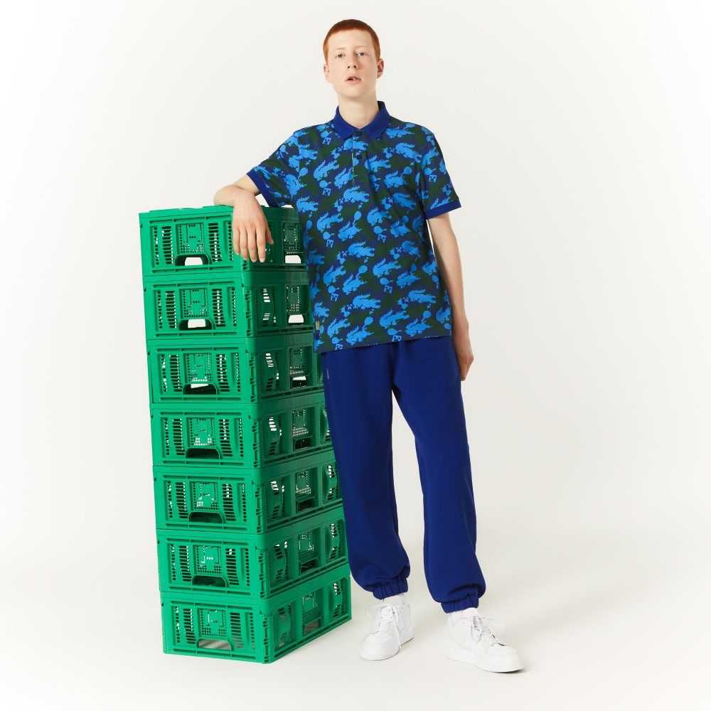 Lacoste x Minecraft Organic Cotton Fleece Jogging Pants Blue | LDHG-82340