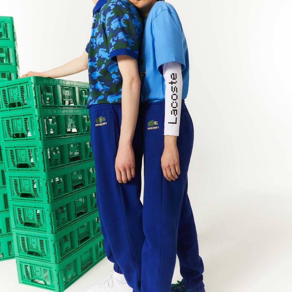 Lacoste x Minecraft Organic Cotton Fleece Jogging Pants Blue | LDHG-82340