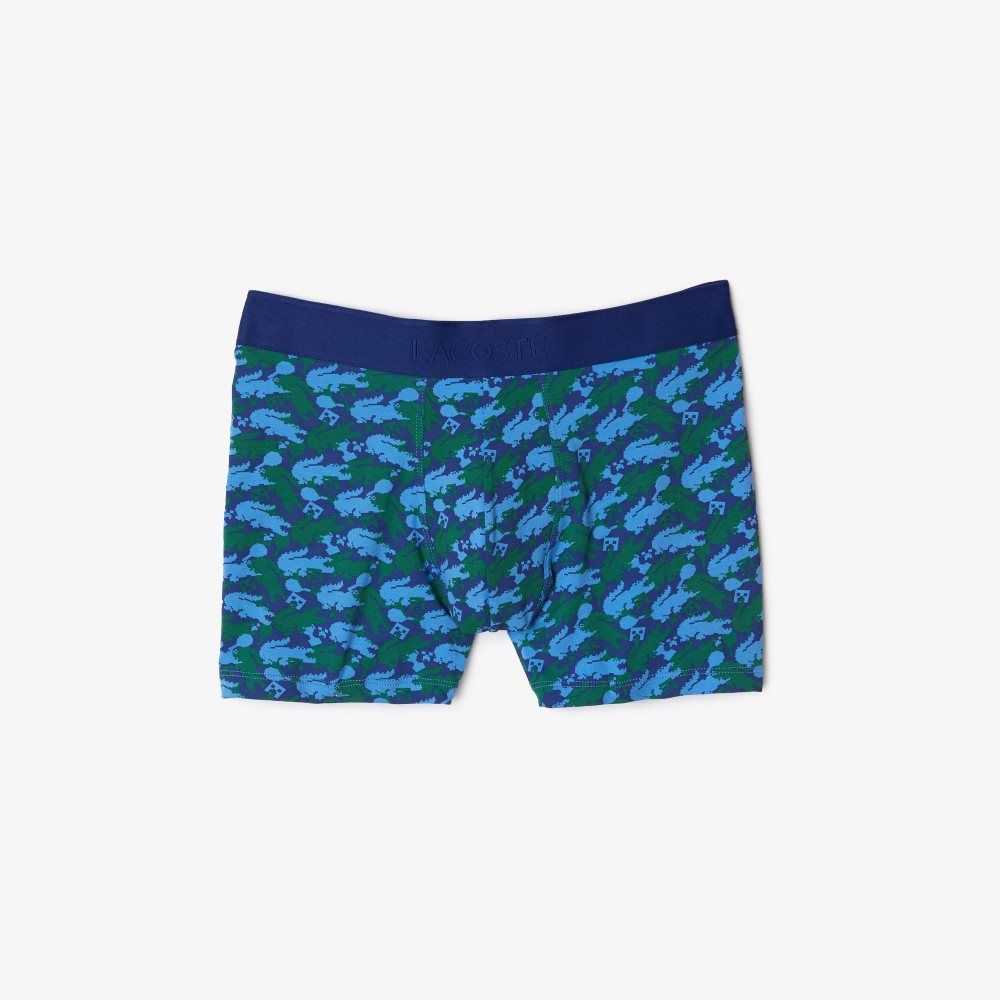 Lacoste x Minecraft Print Long Organic Cotton Boxer Briefs Multicolor | AOJZ-40725