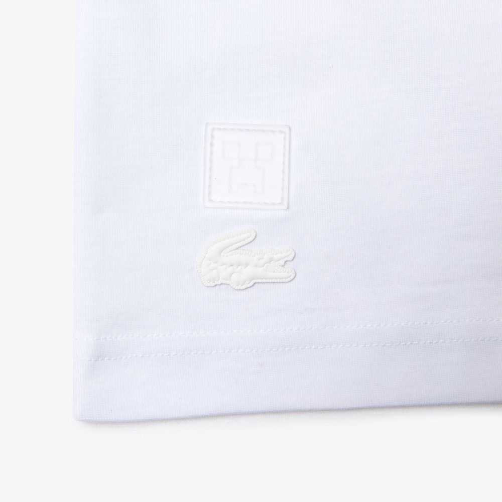 Lacoste x Minecraft Print Organic Cotton T-Shirt White | MGXD-34619