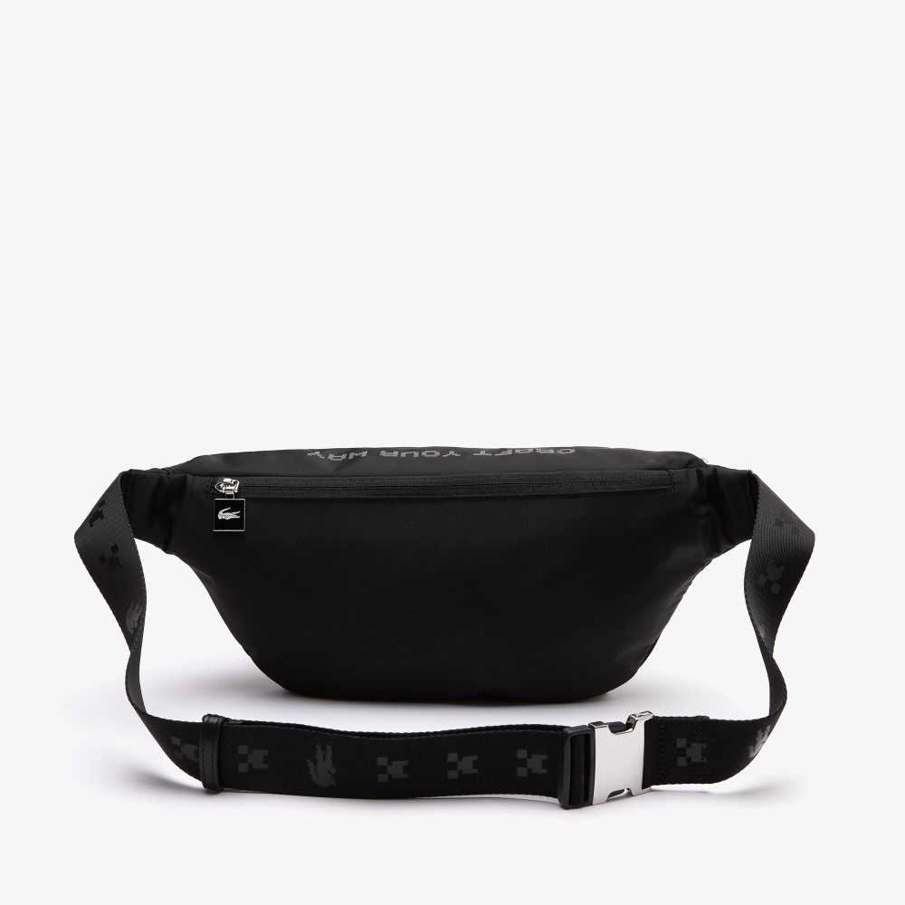 Lacoste x Minecraft Zippered Lightweight Nylon Waist Bag Minecraft Noir Blanc | OYTR-97132