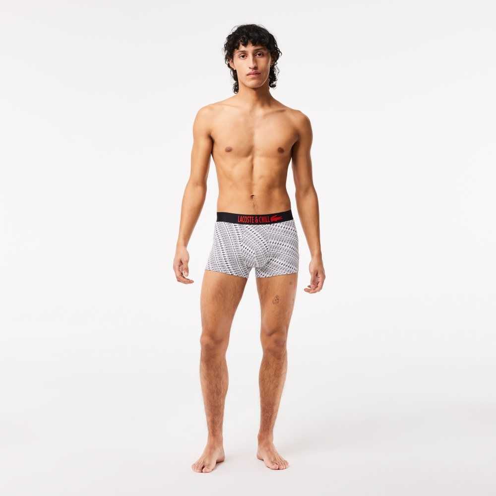 Lacoste x Netflix Branded Trunks White / Black | EKRW-63095