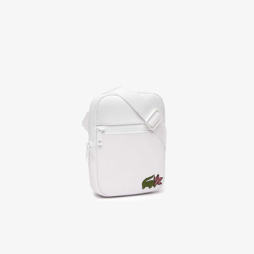 Lacoste x Netflix Croc Print Shoulder Bag - Small Blc Croco Stranger Things | JLRA-30958