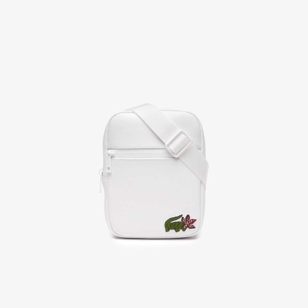 Lacoste x Netflix Croc Print Shoulder Bag - Small Blc Croco Stranger Things | JLRA-30958