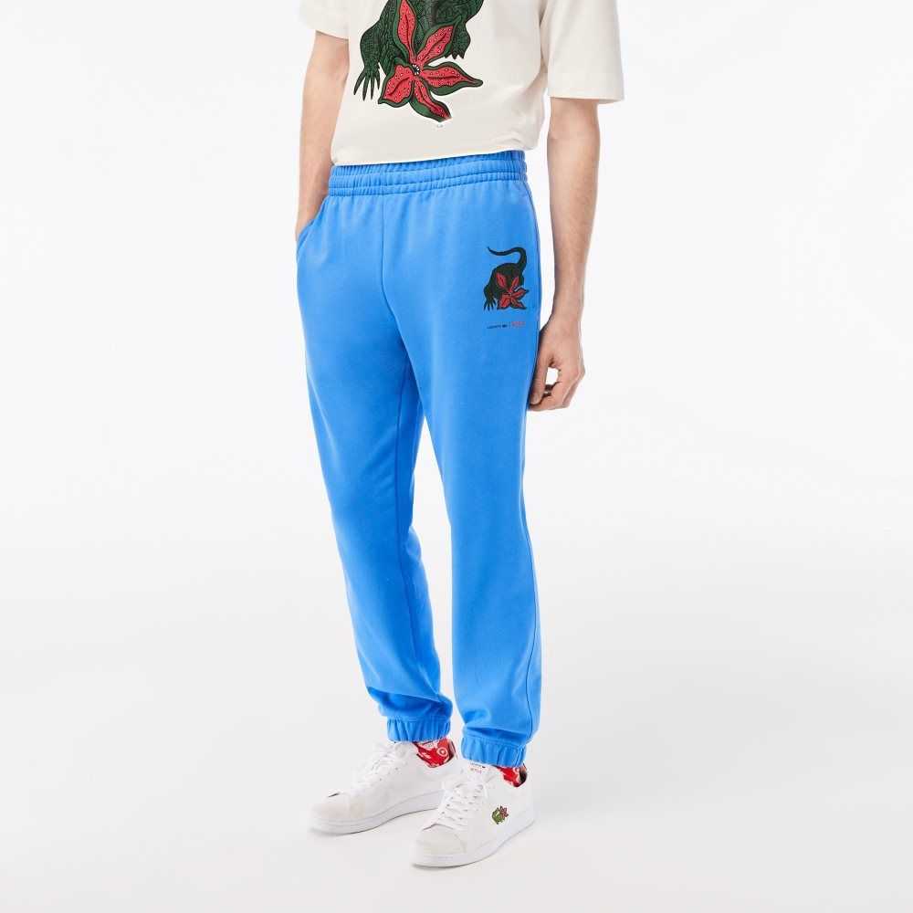 Lacoste x Netflix Croc Print Track Pants Blue | WXEL-65329