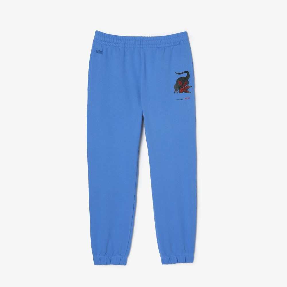 Lacoste x Netflix Croc Print Track Pants Blue | WXEL-65329