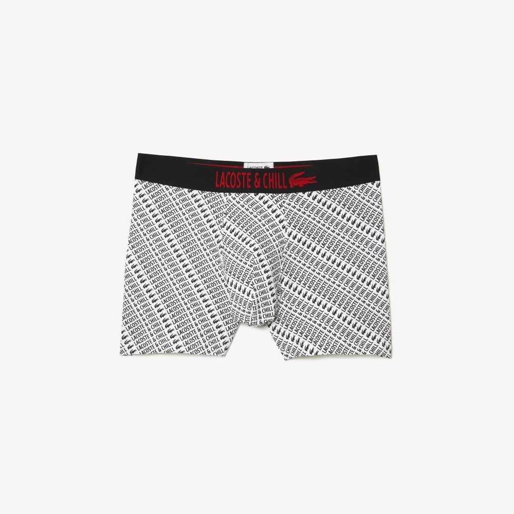 Lacoste x Netflix Jersey Boxers White / Black | FWIE-87401