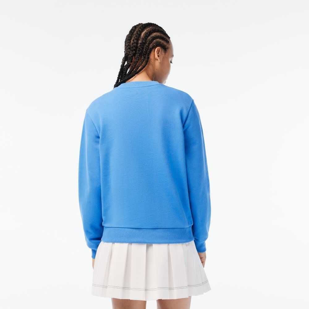 Lacoste x Netflix Loose Fit Organic Cotton Fleece Sweatshirt Blue | NCGY-58710