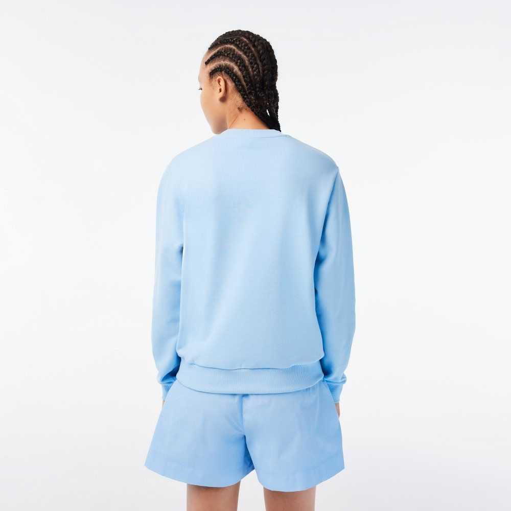 Lacoste x Netflix Loose Fit Organic Cotton Fleece Sweatshirt Blue | SKVQ-57346