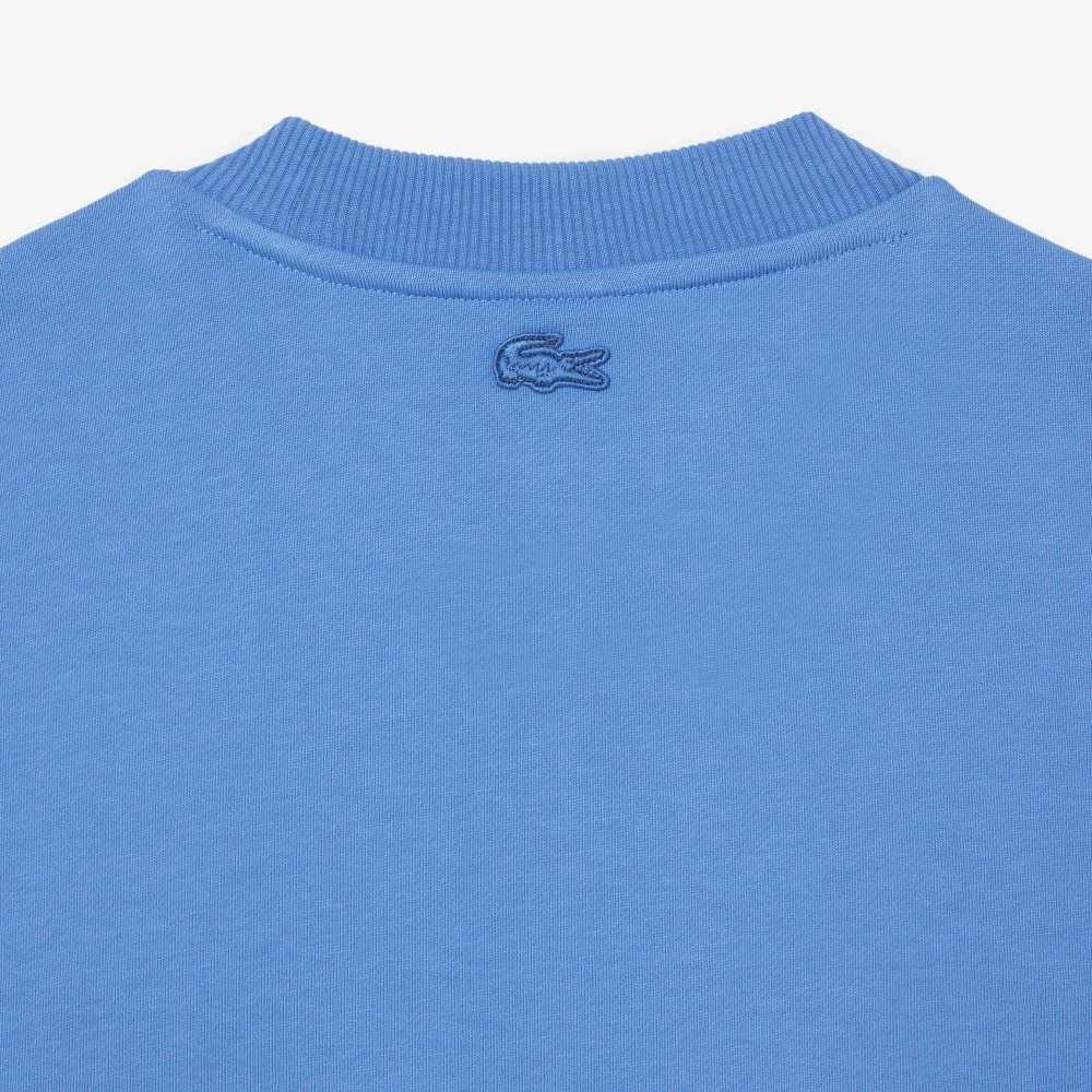 Lacoste x Netflix Organic Cotton Fleece Print Sweatshirt Blue | MGPO-51326