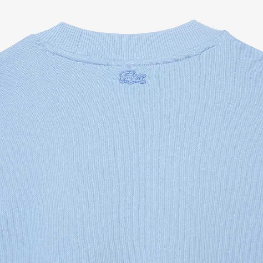 Lacoste x Netflix Organic Cotton Fleece Print Sweatshirt Blue | NPMF-62748