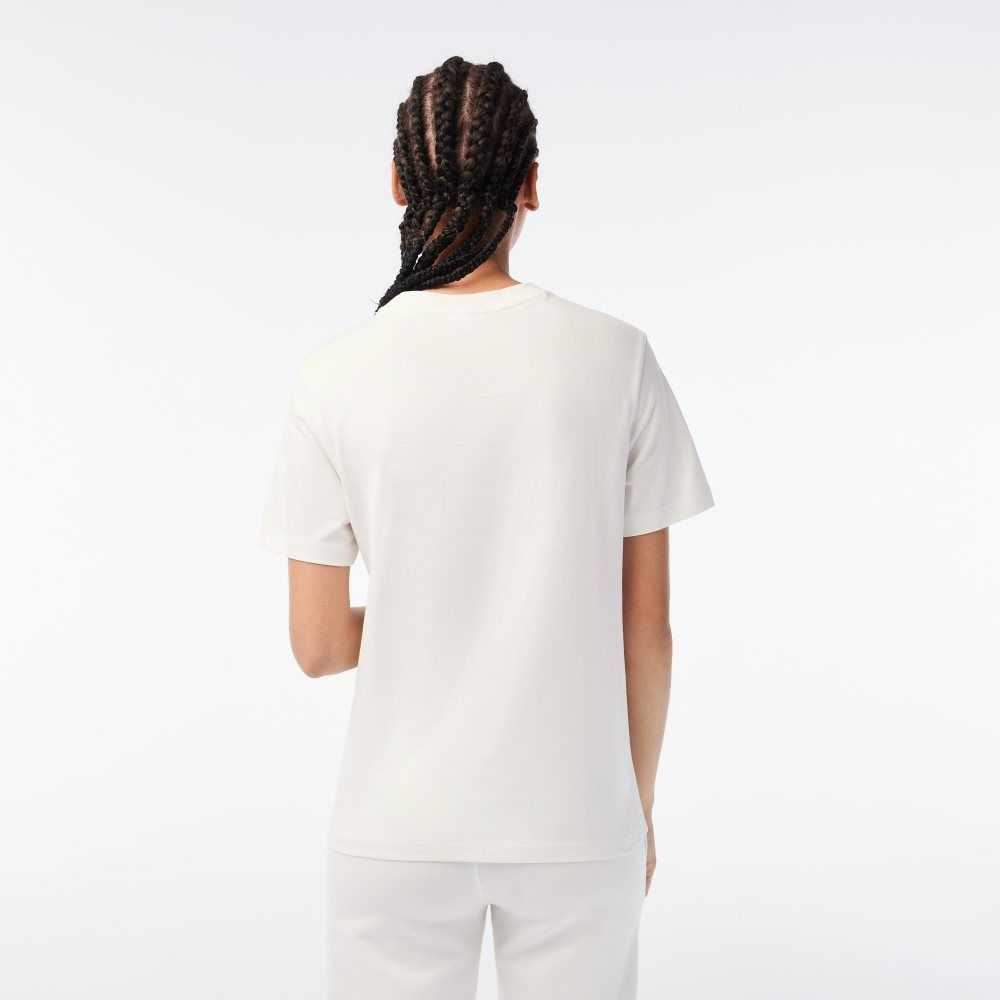 Lacoste x Netflix Organic Cotton Jersey T-Shirt White | ANLK-63128