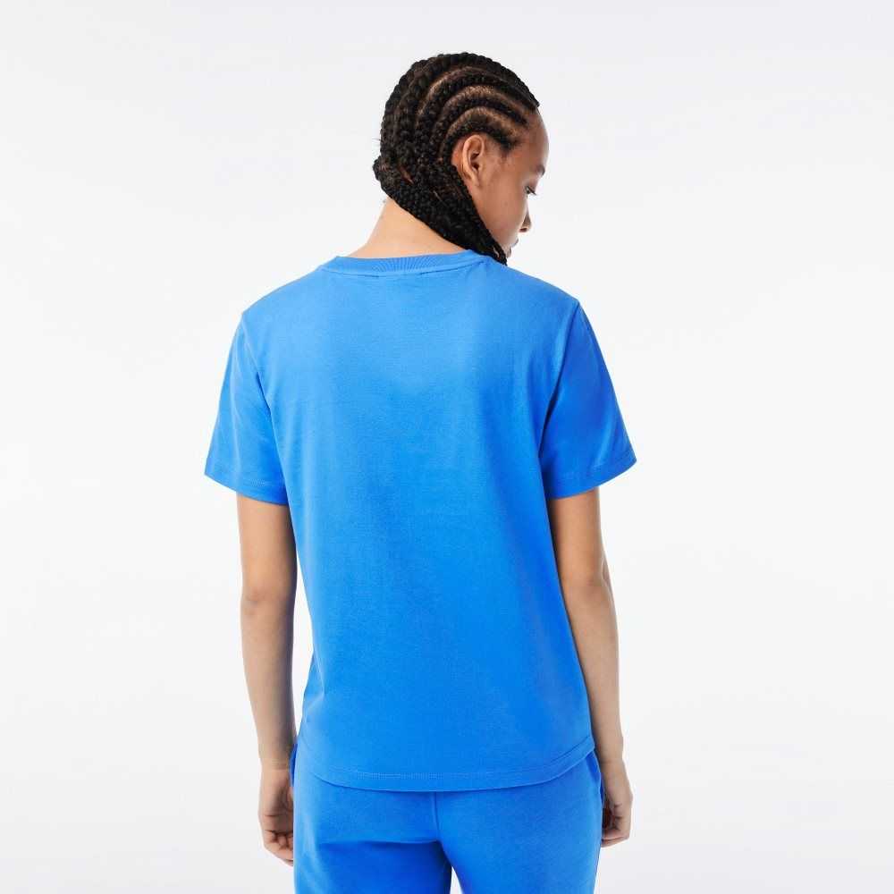 Lacoste x Netflix Organic Cotton Jersey T-Shirt Blue | RBQX-75260
