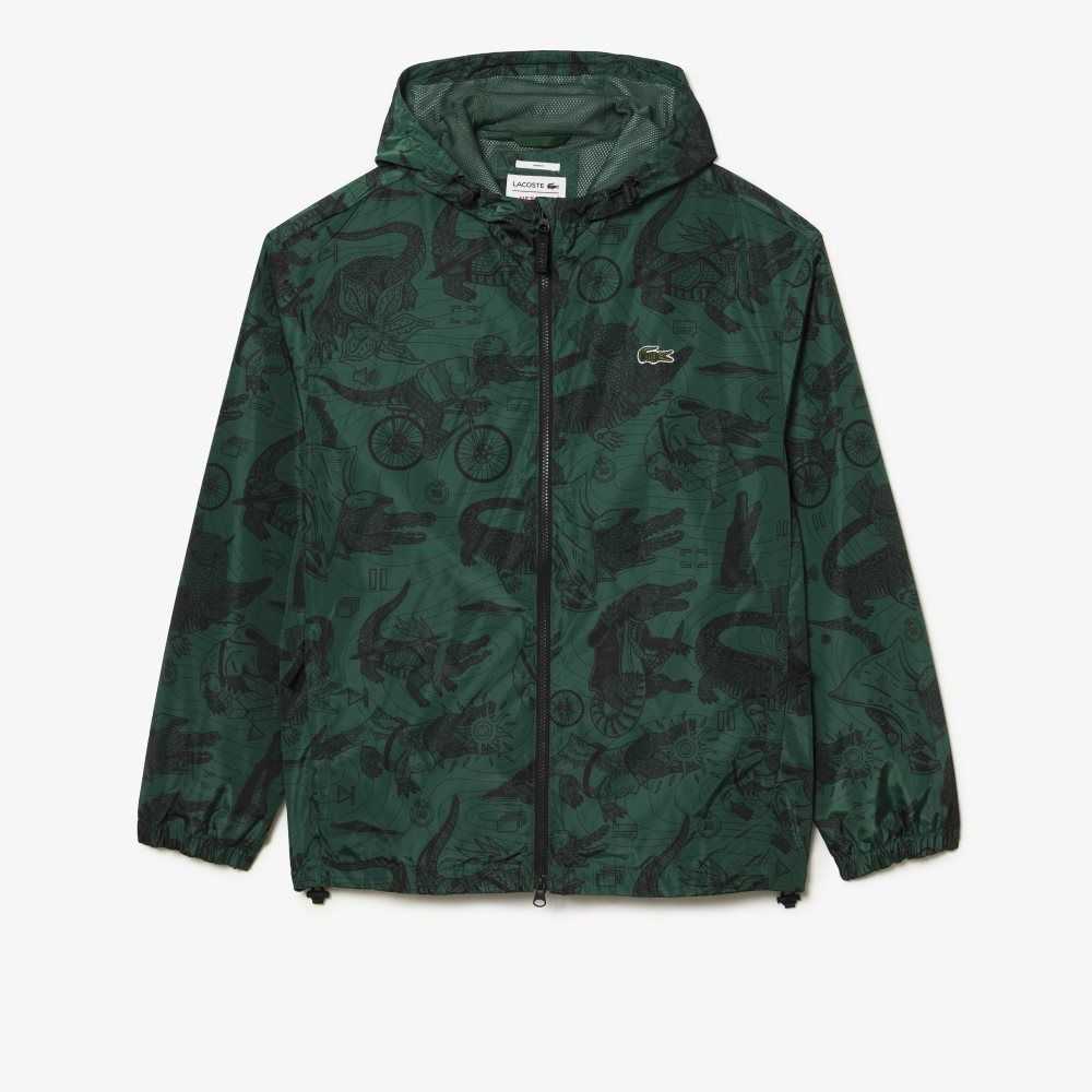 Lacoste x Netflix Printed Hooded Jacket Multicolor | BSHK-28375