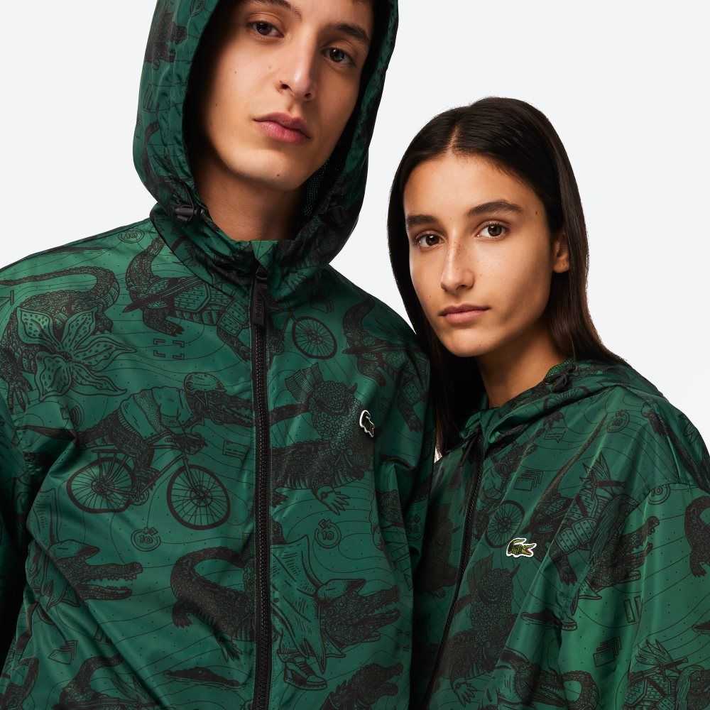 Lacoste x Netflix Printed Hooded Jacket Multicolor | OUBF-94537