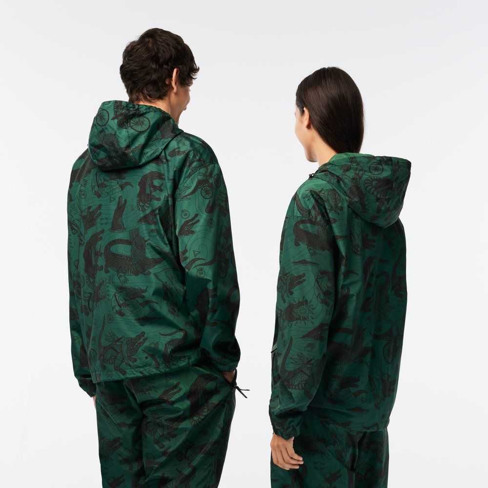 Lacoste x Netflix Printed Hooded Jacket Multicolor | OUBF-94537