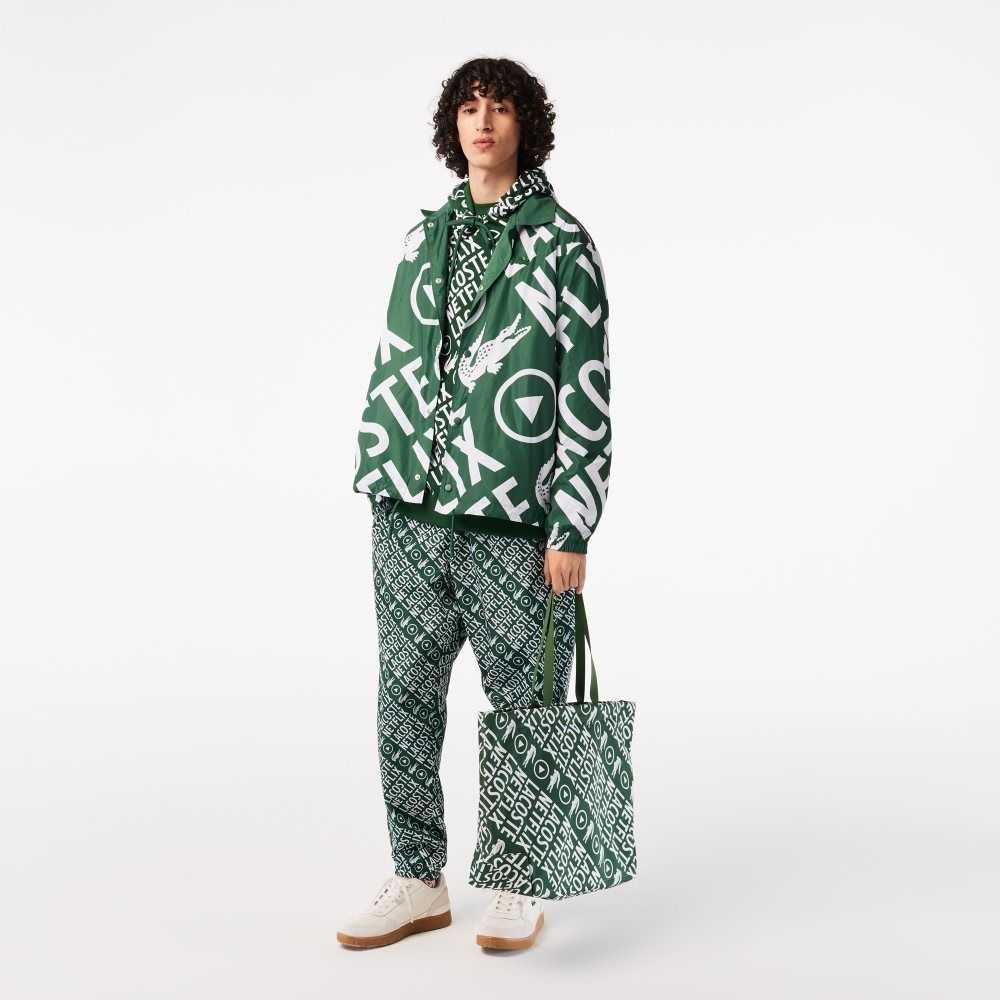 Lacoste x Netflix Printed Polo Jacket Green / White | MRAQ-04623