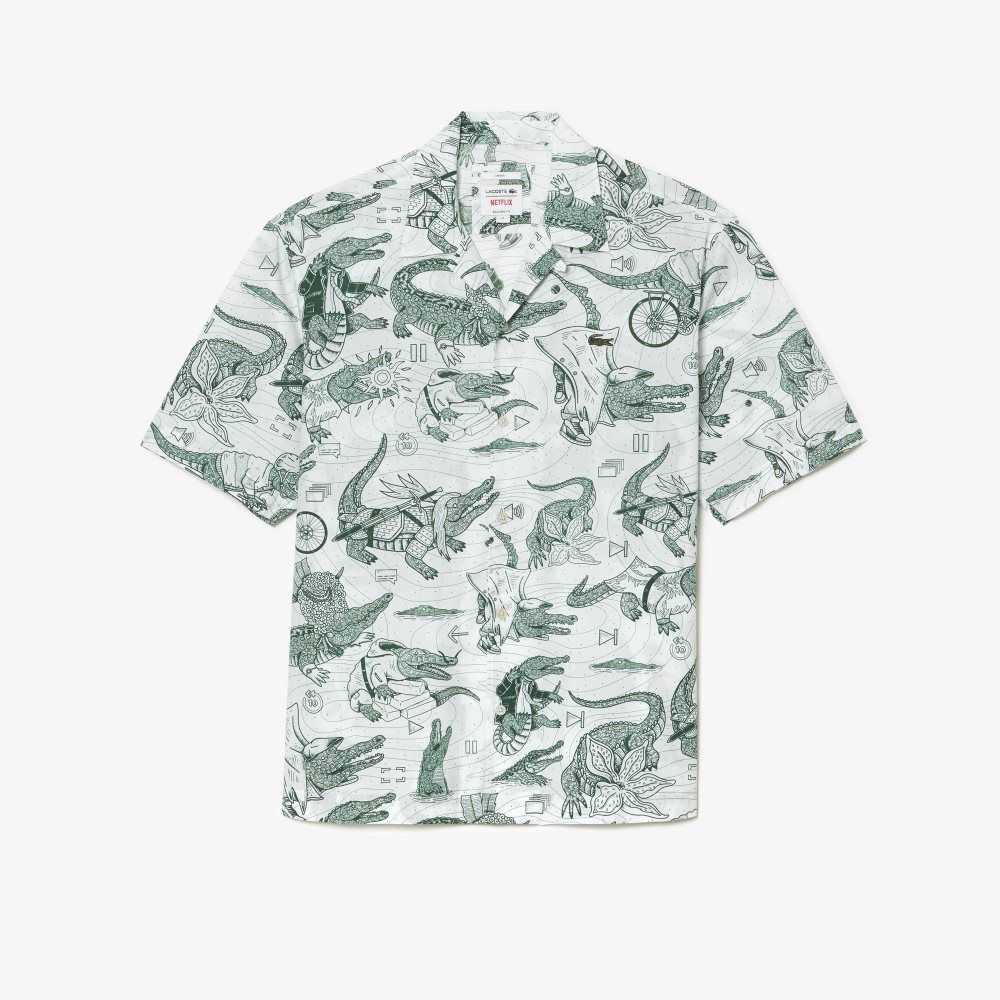 Lacoste x Netflix Short Sleeve Printed Shirt Multicolor | EXNR-53842