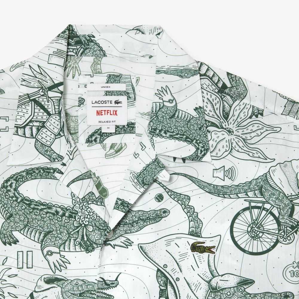 Lacoste x Netflix Short Sleeve Printed Shirt Multicolor | EXNR-53842