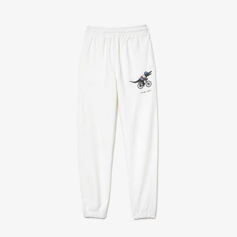 Lacoste x Netflix Super Soft Track Pants White | CWQO-50784